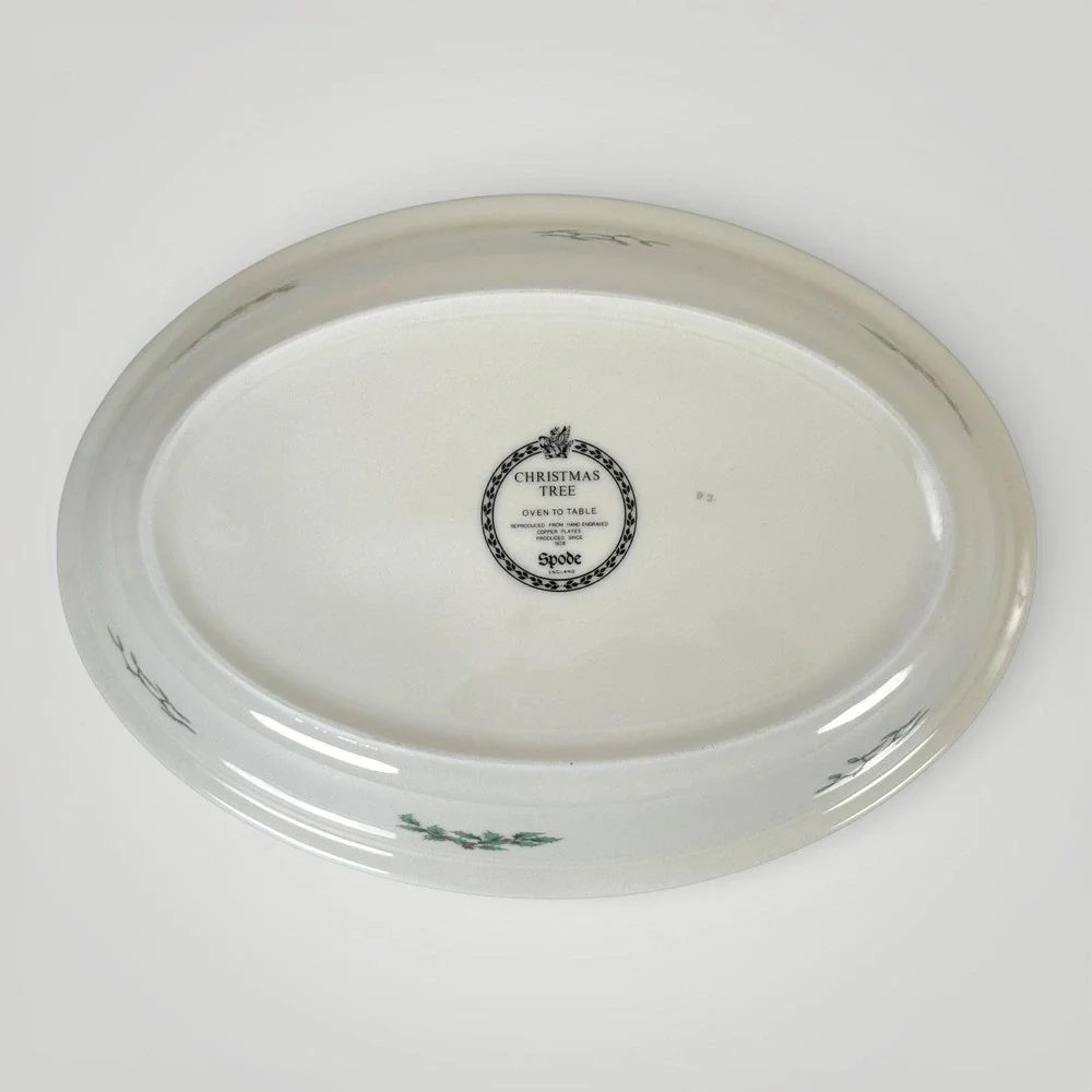 Spode Christmas Tree Oval Baking‎ Dish England Oven To Table 12.5x9